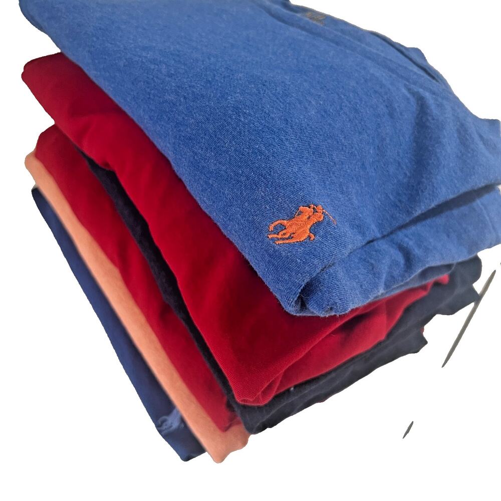 Polo Ralph Lauren 2XL Men’s T-Shirt Lot 6 Pieces Crew Neck & V-Neck Mixed Color
